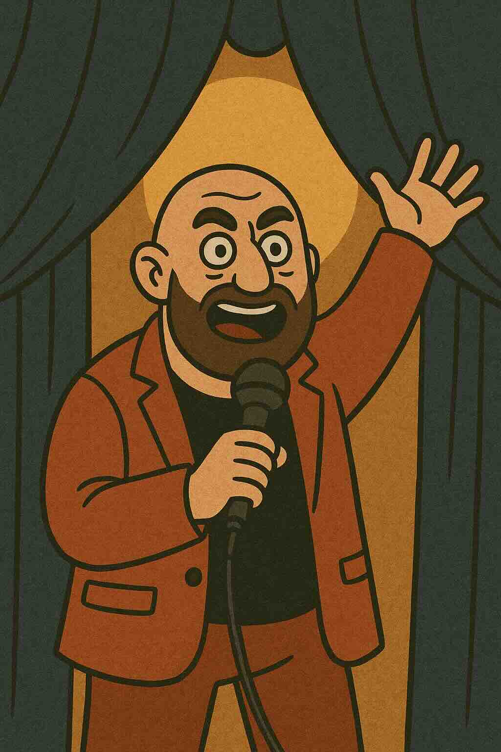 Alexei Sayle performing on stage